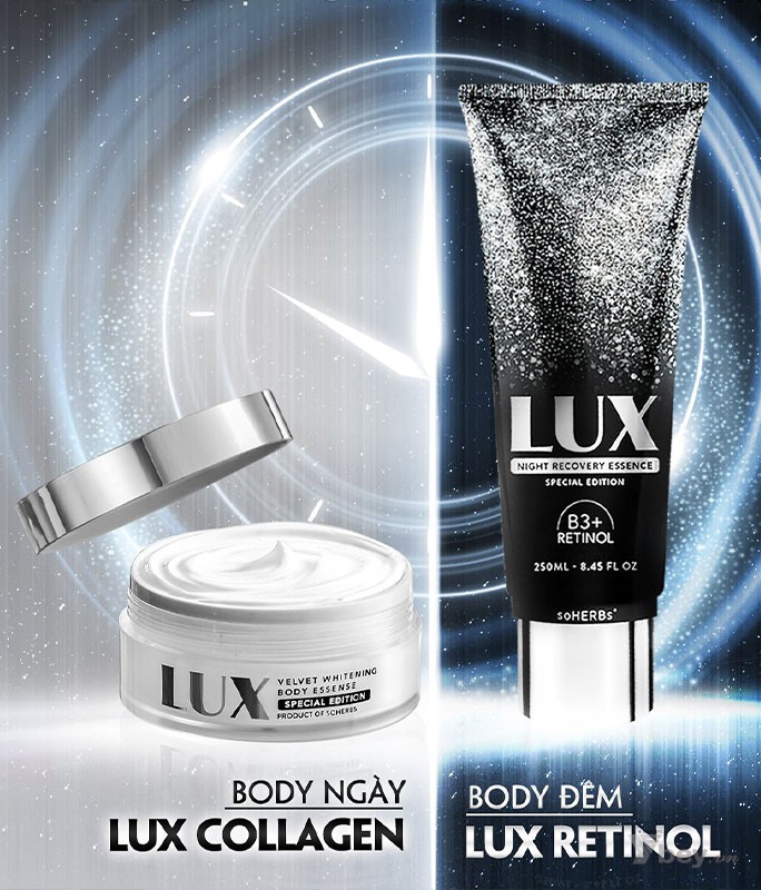 Combo Kem dưỡng trắng Body LUX+ soHERBs Retinol tinh chất yến tươi collagen chính hãng