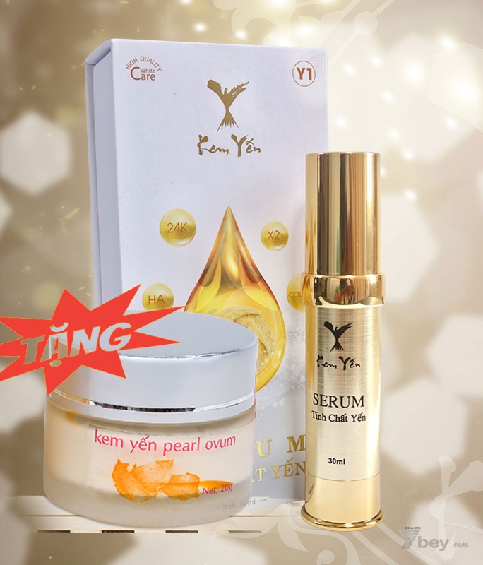 Sữa rửa mặt và Serum vàng 24k tinh chất yến collagen trị nám - tàn nhang, dưỡng trắng và căn mịn da