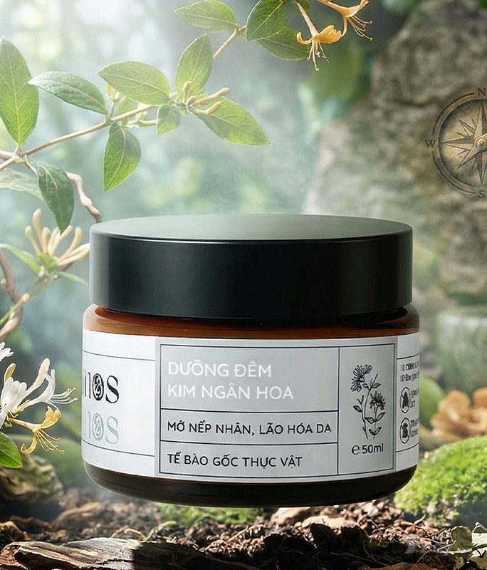 Kem dưỡng cấp ẩm, mờ nếp nhắn, chống lão hóa ban đêm Kim Ngân Hoa Lalamos