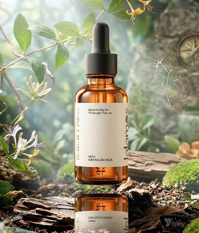 Serum phục hồi, dưỡng ẩm cho da Nano Kim Ngân Hoa Lalamos chính hãng