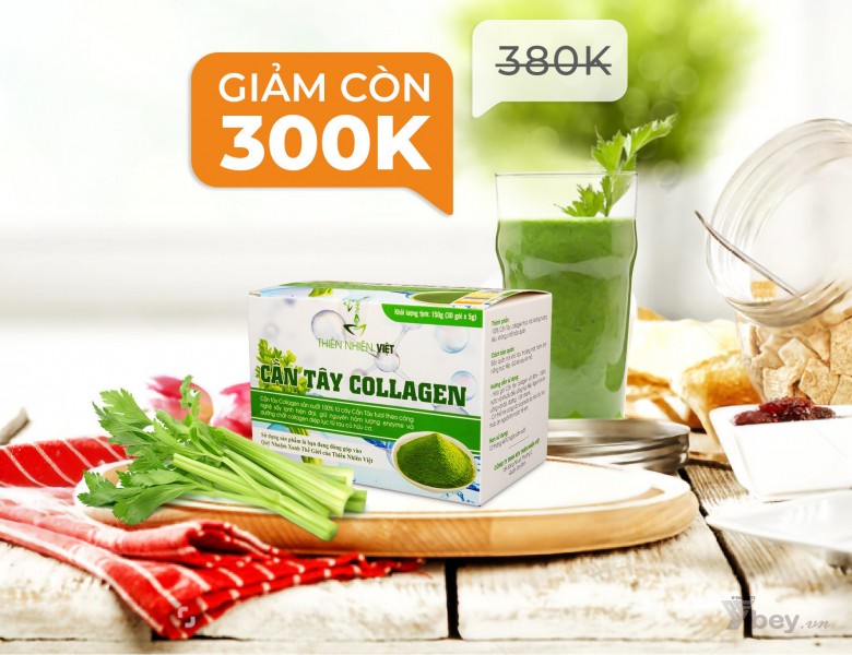 Cần tây Collagen Thiên Nhiên Việt chính hãng - bột uống giảm cân, đẹp da