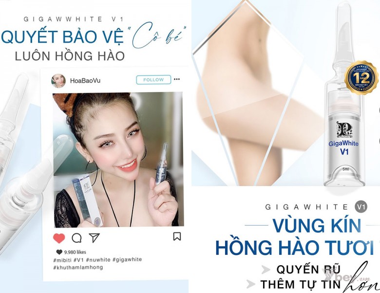 Review Kem trị thâm, làm hồng vùng kín GigaWhite V1 Mibiti Prudente Professional (5ml) - sản phẩm chính hãng