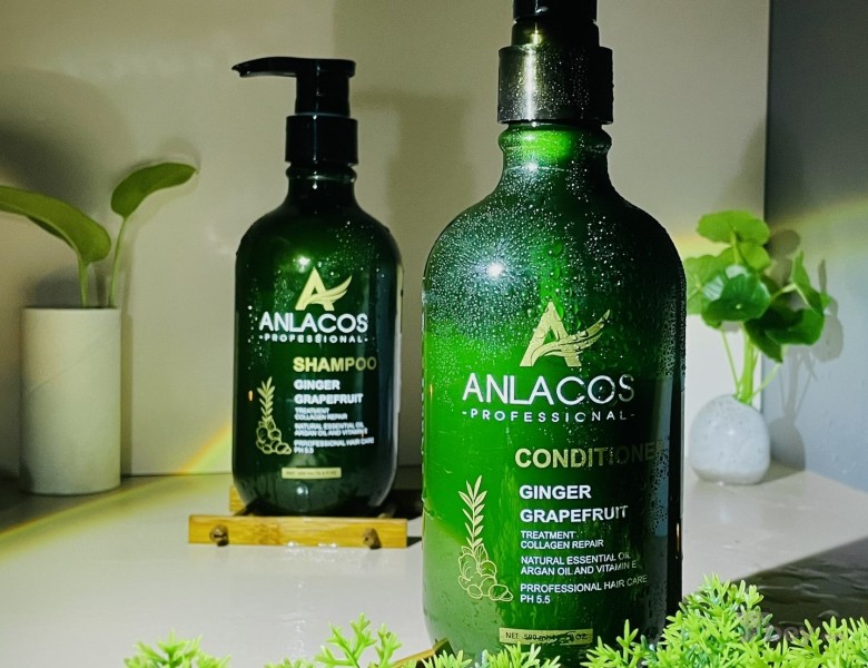 Combo dầu gội và dầu xả Anlacos dưỡng tóc thiên nhiên thuần chay chính hãng
